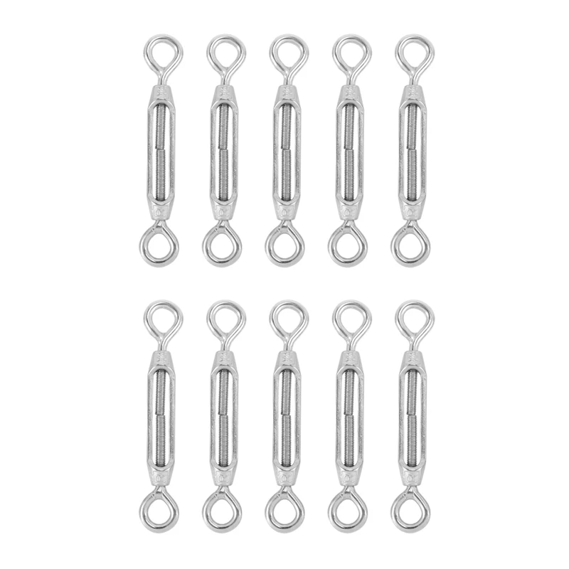 

M4 Stainless Steel 304 Eye & Eye Turnbuckle Wire Rope Tension (10Pcs)