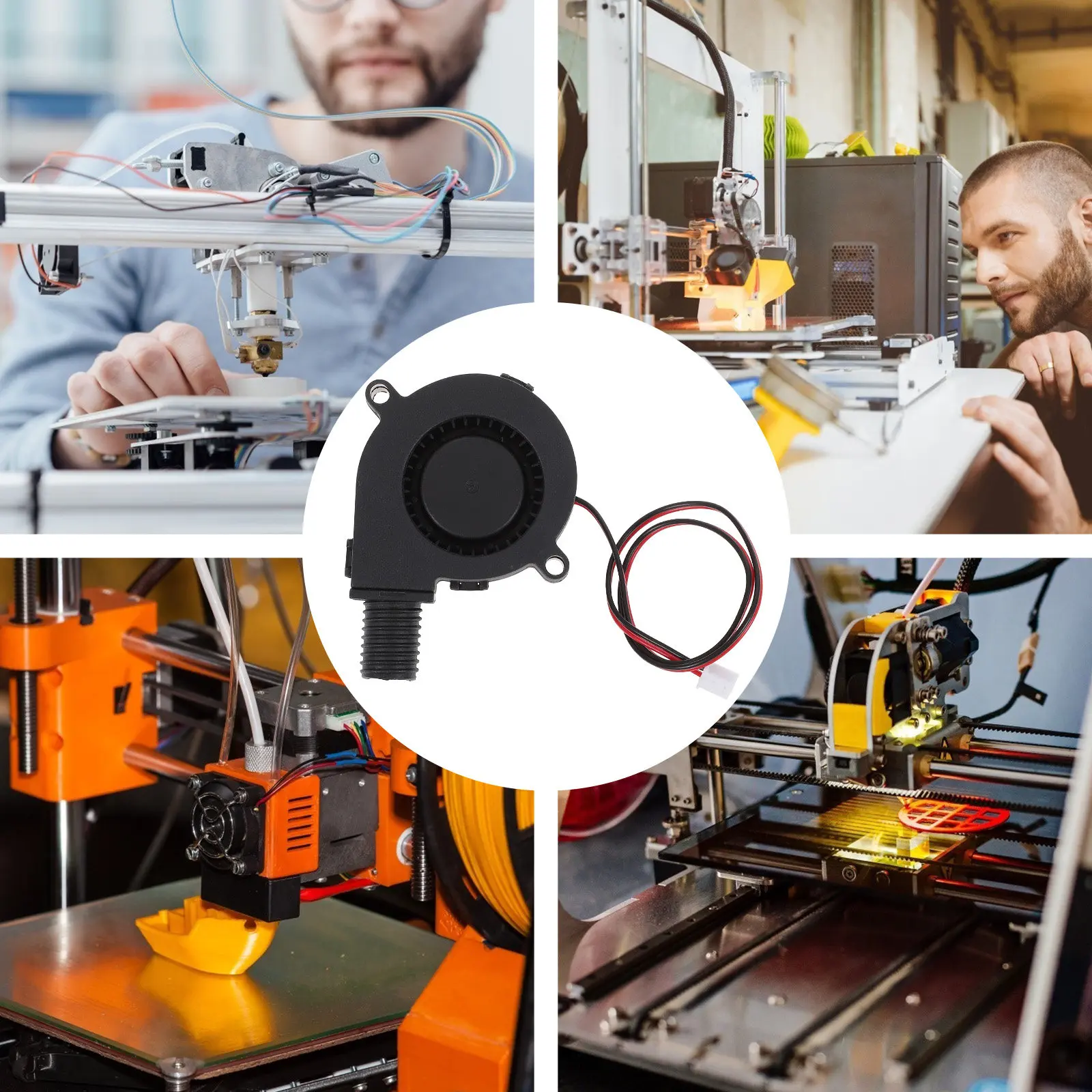 

12V Dc 50x15mm Blower Fan Compact Lightweight Portable High Durability Low Noise Air Delivery Replacement for Inflatable Yard