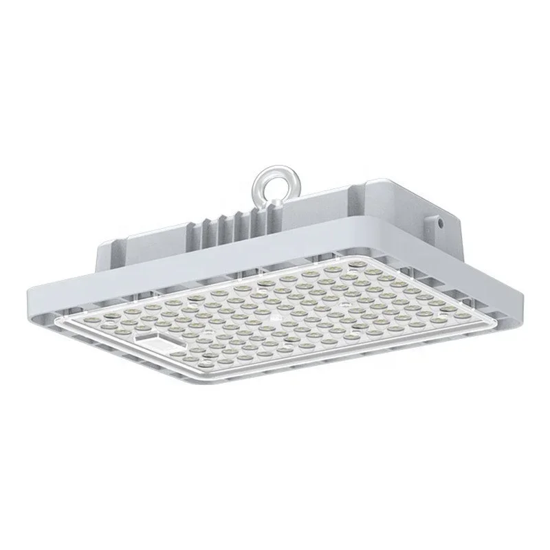 Typ kwadratowy oświetlenie do warsztatu ściemniania 100w 150w 200w 250w wysoki prześwit przemysłowe oświetlenie Led High-Bay liniowe Led