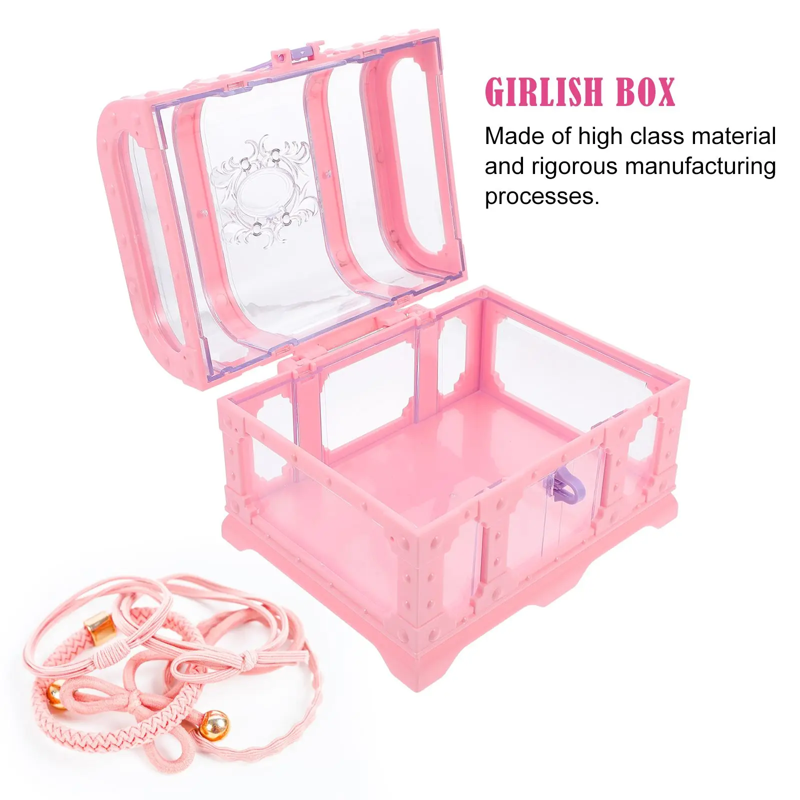ABS Jewelry Box with Lock Durable for Long Time Simple Elegant Multi-functional Organizer Case Storage Travel Useful