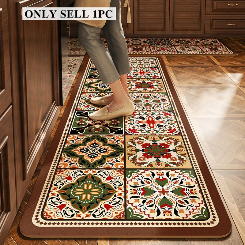 Carpet for Kitchen Long Rug Waterproof Pvc Floor Mat Non-slip Leather Home Decoration Oil-proof Foot Mats Alfombra De Cocina