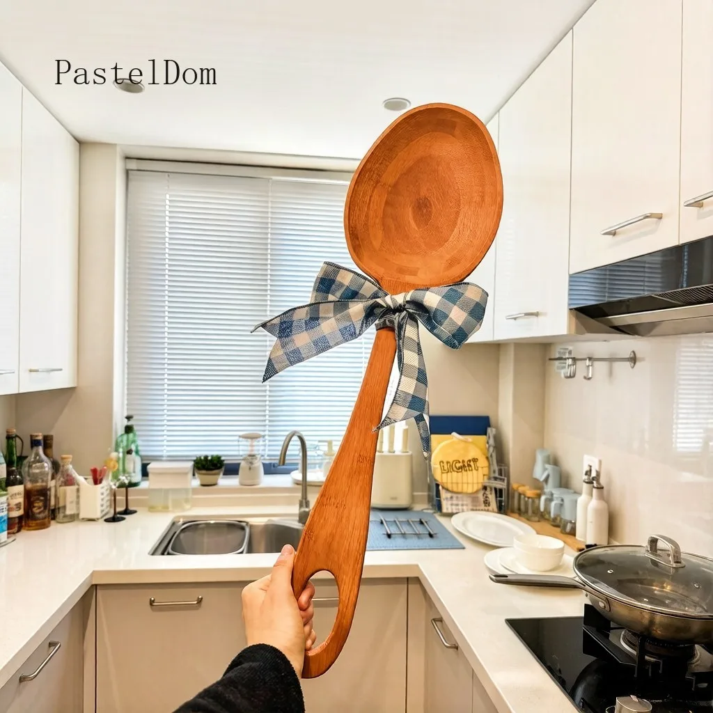 Oversized Wooden Spoon Wall Decor Interesting High‑End Hanging Ornament for Home Restaurant Wall Decoration
