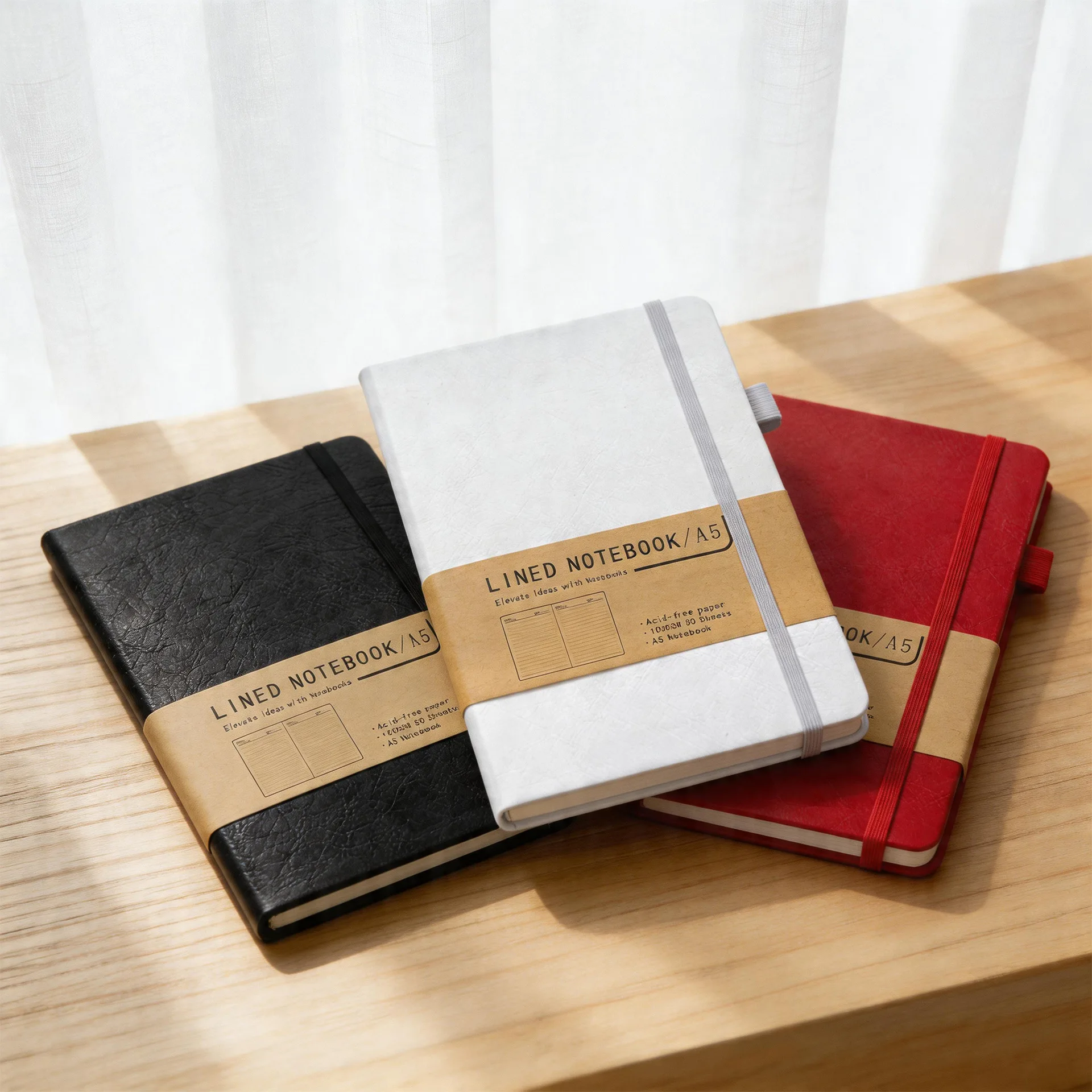 A5 Red Black White Spiral Literature Note Book Paper Replaceable Journal Planners School Stationery Gift