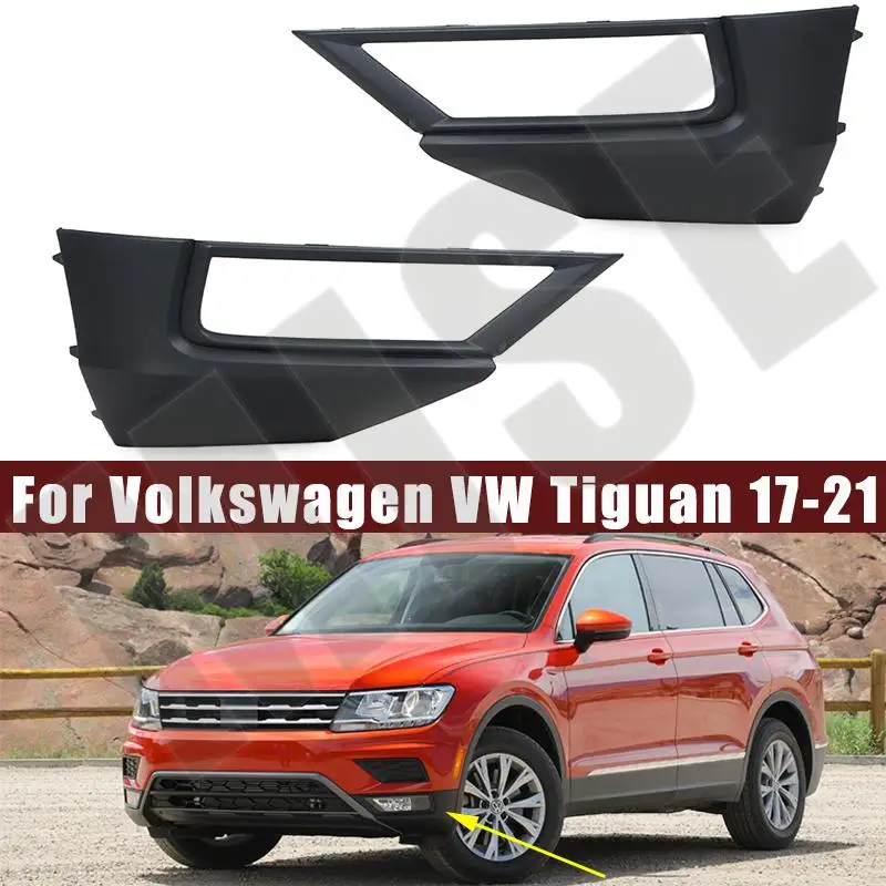 

Car Accessories For Volkswagen VW Tiguan 17-21 Front Bumper Fog Lamp Light Frame Cover Foglight Foglamp Trim Cap Hood Lid Bezel