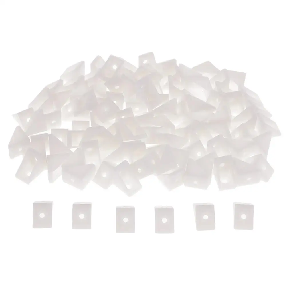 Plastic Corner Braces L Shape Joint Bracket 90 Degree Cabinet Angle Plate Protector White for Furniture Drawer