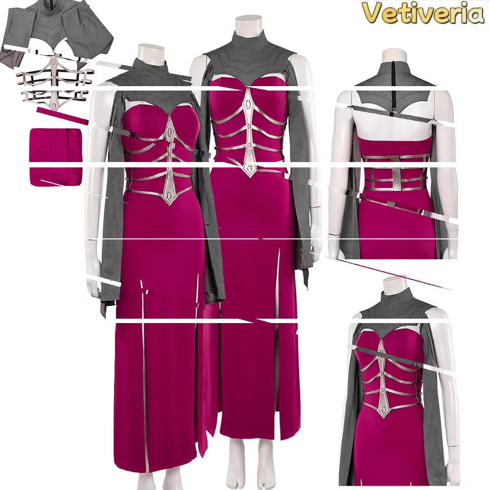 Disfraz de Cosplay de Sindel para Mujer, Juego Mortal Kombat 2, Vestido de Fantasía, Capa, Traje para Halloween, Carnaval, Fiesta, Disfraz, Ropa