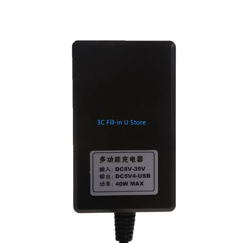 Adaptador energia G8TA com clipe bateria 12V Carregador USB para o celular 4 portas Identificar automaticamente o