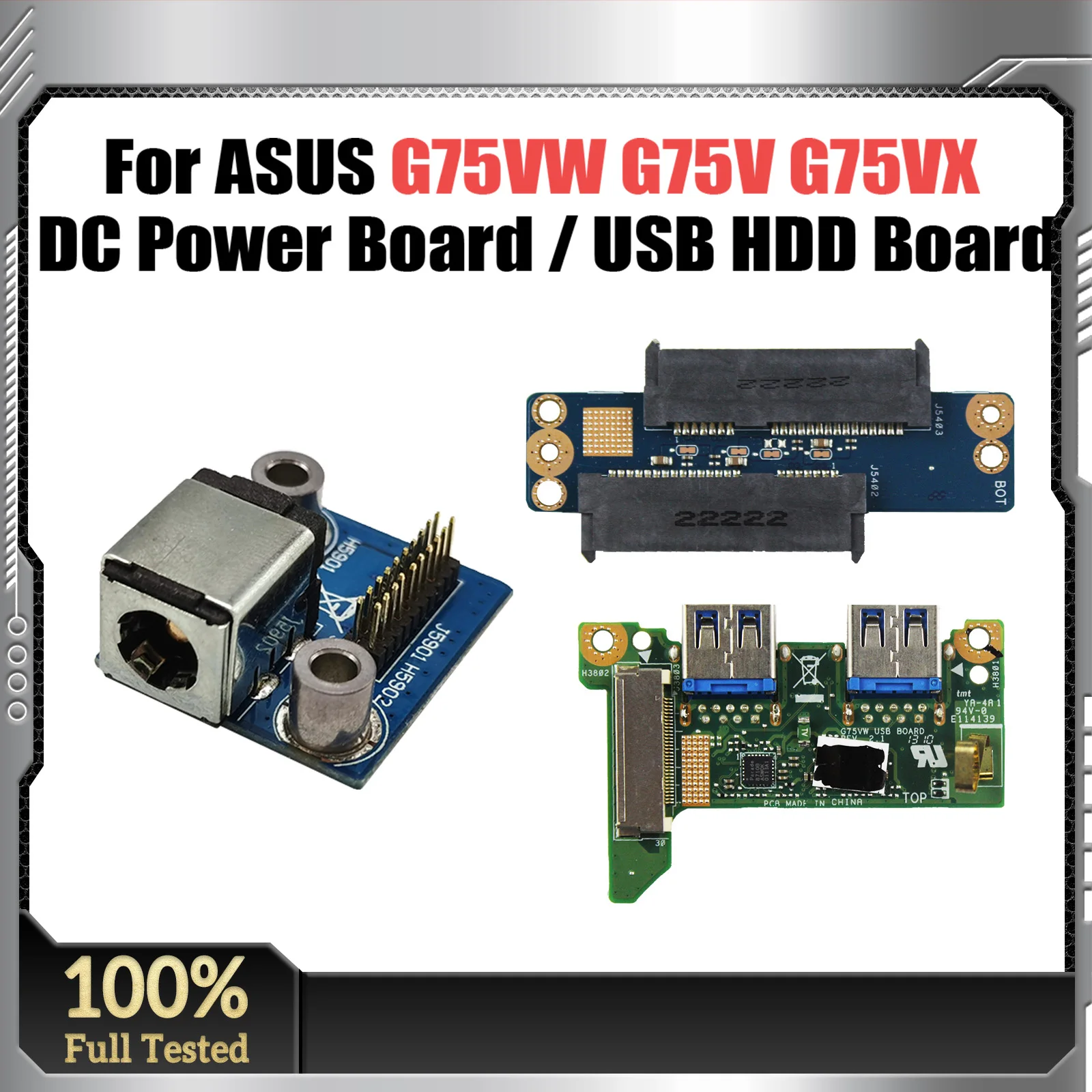 

DC Power Jack Board or USB/HDD Hard Drive board For ASUS G75VW G75V G75VX 100% Tested Fast Ship