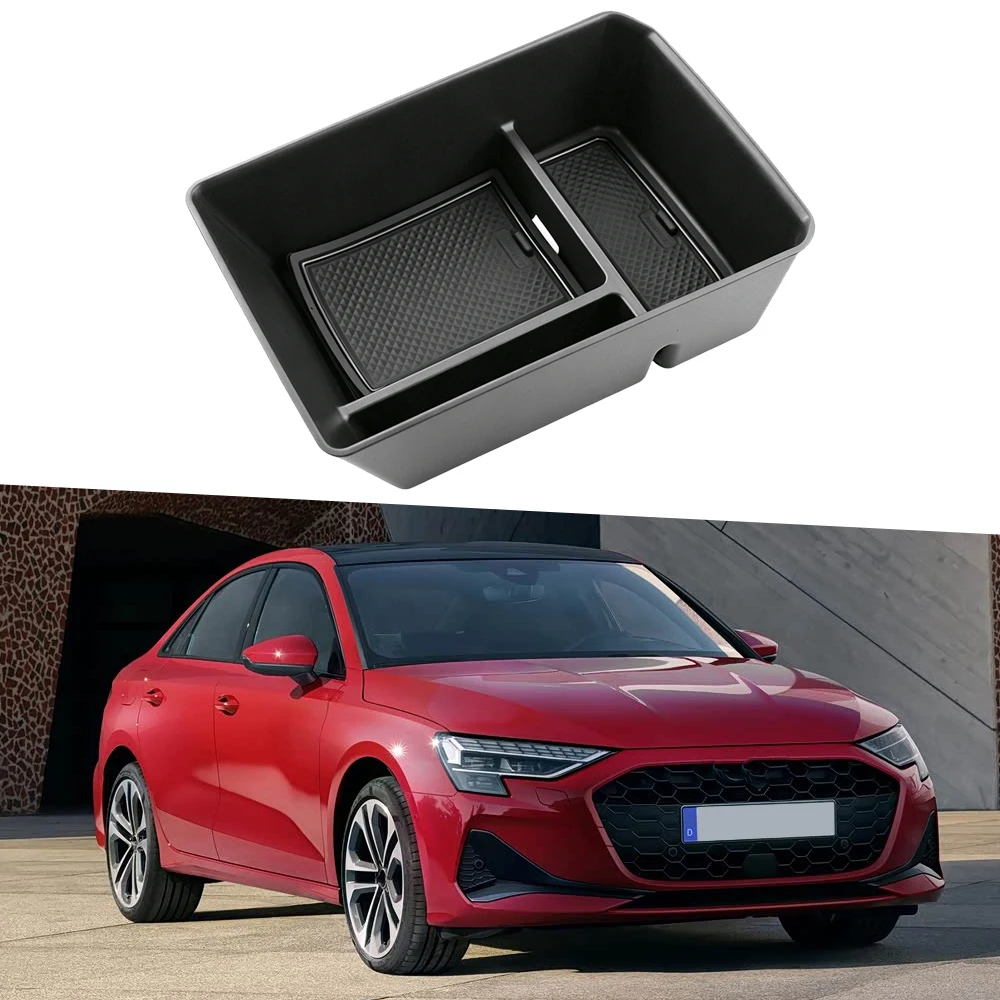 Image of Auto-Armlehnen-Aufbewahrungsbox für Audi A3 8Y 2024 2025 2026 Mittelkonsolen-Organizer Innenraum-Organizerplatte Behälter Zubehör