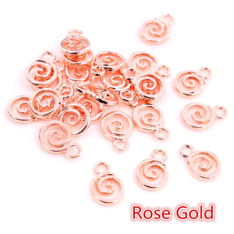 11x8mm 30pcs Antique Silver Plated Gold Colors Rhodium Swirl Handmade Charms Pendant:DIY for bracelet necklace