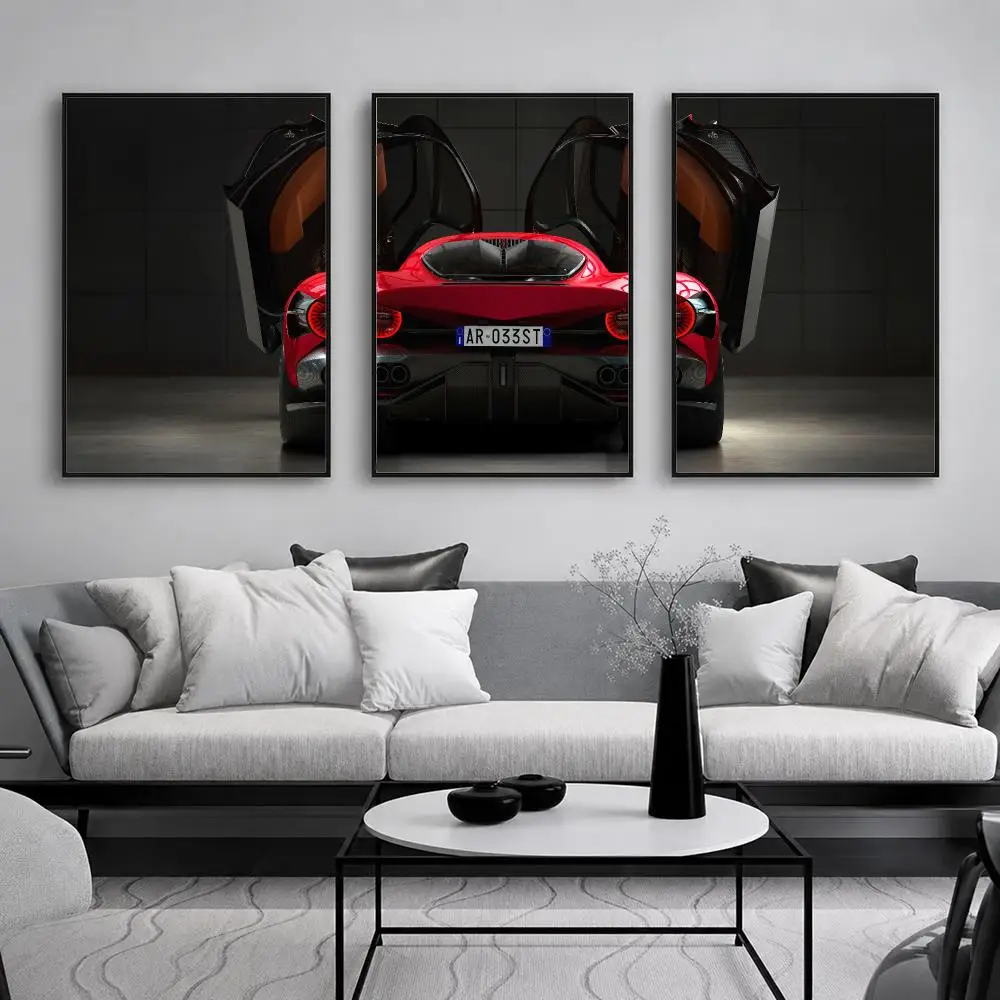 R-Romeo 33 Heritage Coupe Painting Calligraphy Canvas Poster Set Wall Artwork for Bedroom Living Room Decorative Prints Gift