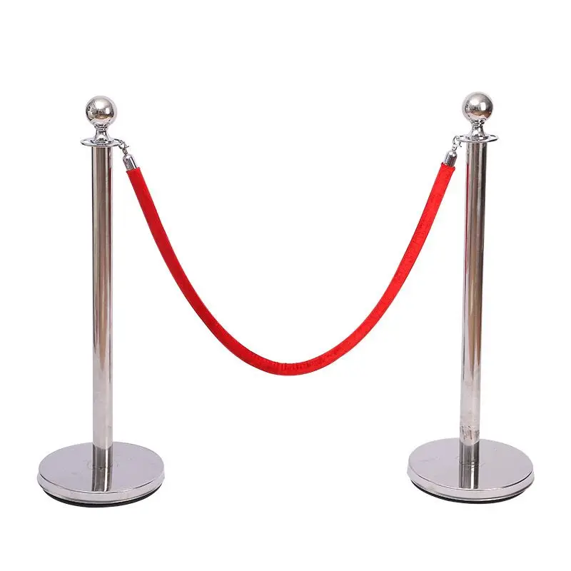 Multipurpose Metal Concierge Railing Stainless Steel Welcome Pillar Isolation Fence Warning Line For Party Wedding Road Cited