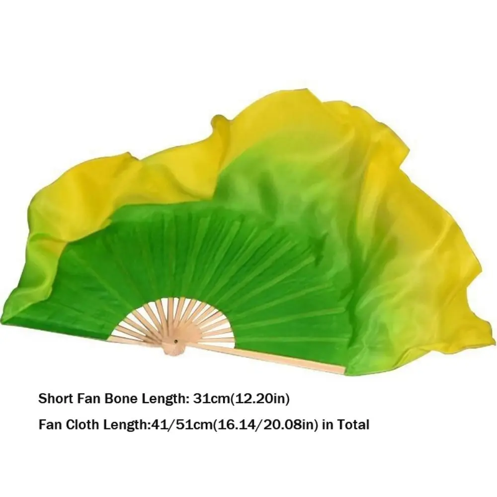 31 cm Bamboe Chinese Korte Buikdans Fan 10/20 cm Halve Cirkel Zijden Sluier Veelkleurige Paren Yangko Dans Bamboe Fans