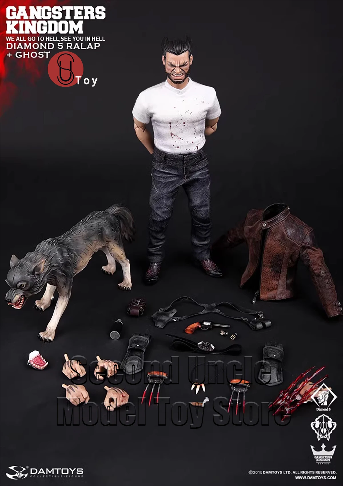 

DAMTOYS DAM GK011 1/6 Gangsters Kingdom Diamond 5 Ralap The Wolf Ghost Figure Full Set Collectible Model Toys Gift