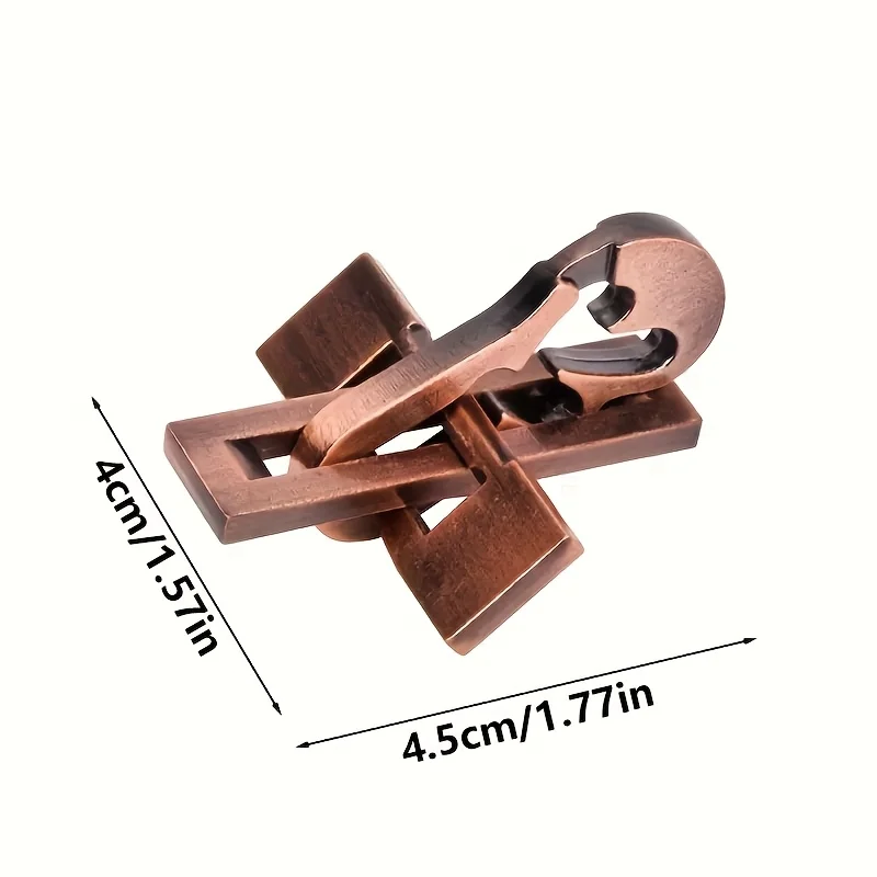 

1 Antique Bronze Zinc Alloy Kongming Lock - Intellectual Development Magic Puzzle, Nine-Ring Decoding Toy