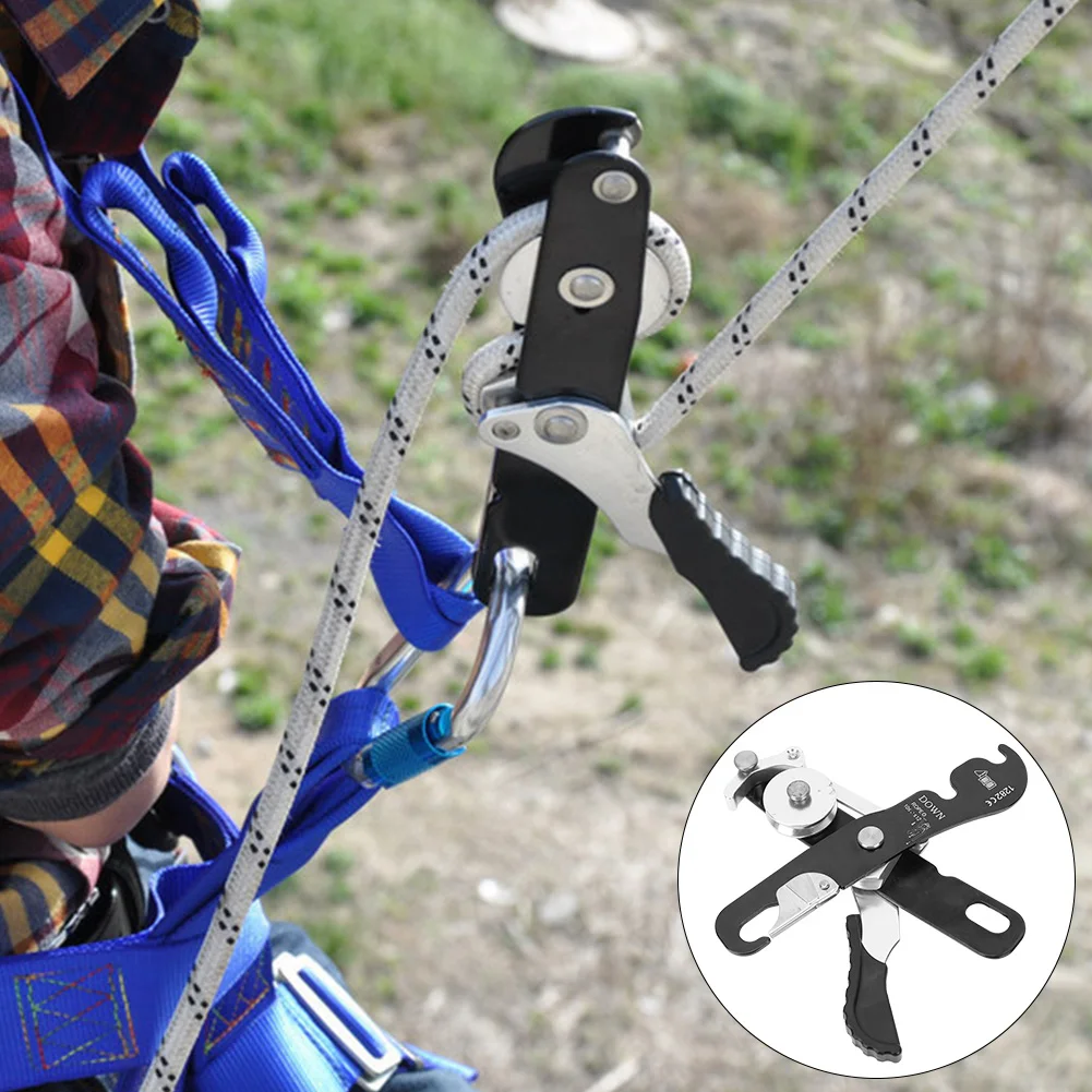 Self braking Climbing Carabiner Rope Clamp Grab Climbing Descender Self braking Stop Rope Clamp Grab Climb Accessories