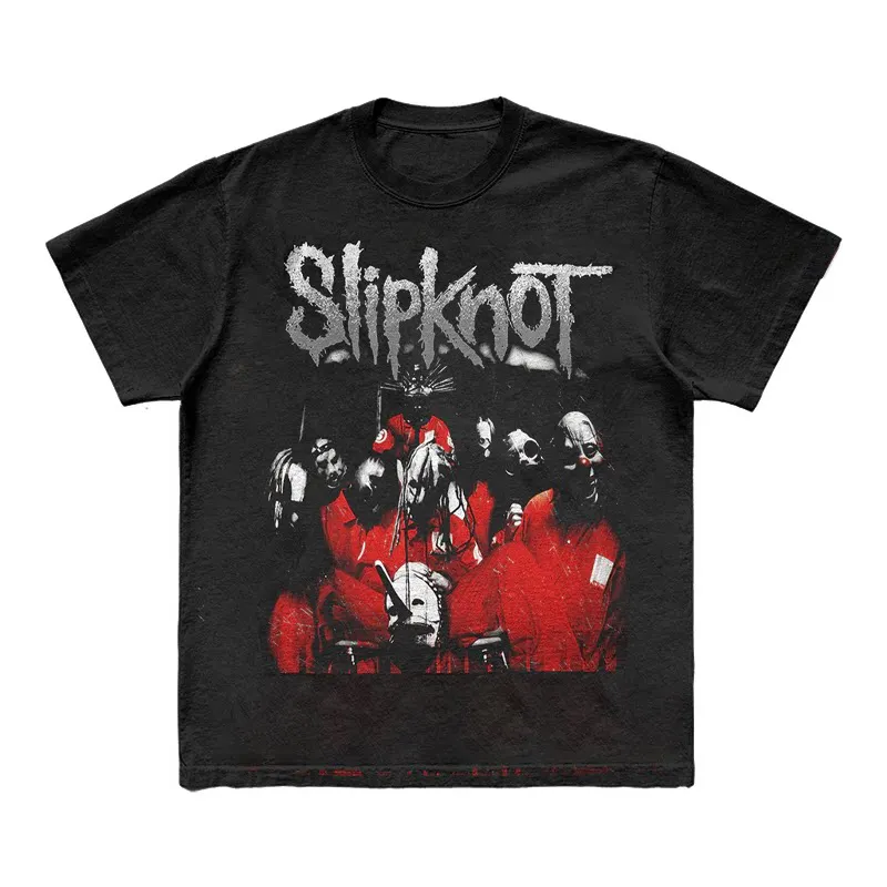 Photo SLIPKNOT Gothic Style Band T-Shirt 100 % Baumwolle Grafik-T-Shirt Herren Damen Sommer Streetwear Top