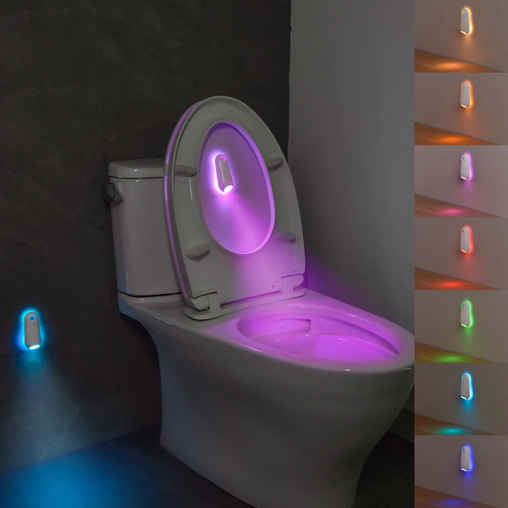 LED Night Light, 8 Colors, USB-C Charging, Light Sensor and Motion Sensor Control, Ideal for Hallways, Bedrooms, and Staircases
