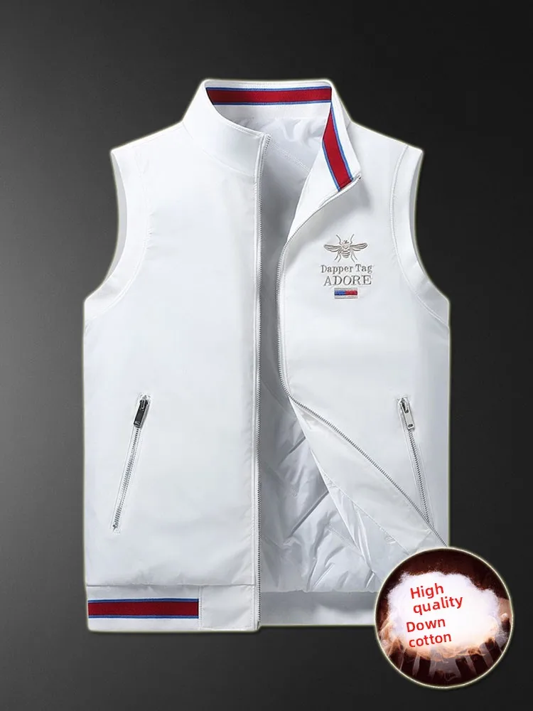 

Новый легкий мужской пуховый хлопковый жилет премиум-класса, теплый модный брендовый жилет, жилет с подкладкой на плечах, верхняя одежда для молодежи, зимы