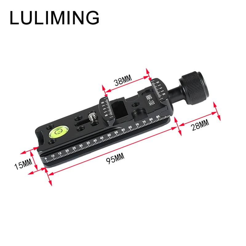 NNR100 150 200 Long Camera Plate Clamp Aluminium alloy SLR Tripod Ball Head Quick Mount Plate Clamp Photography Lens Holder