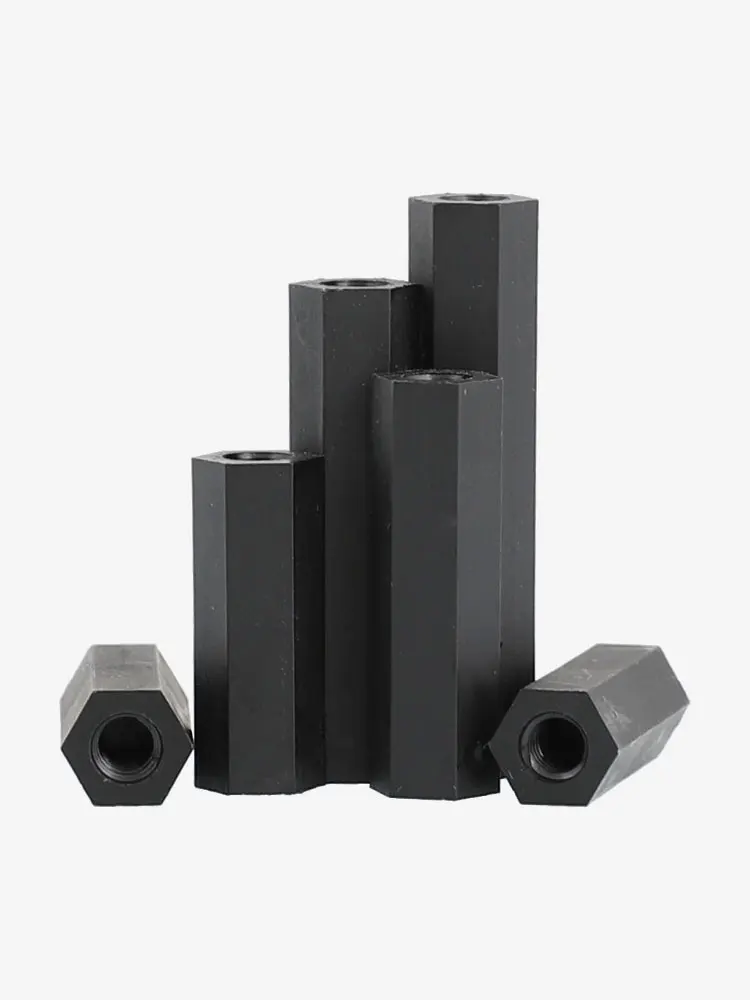 Leijiu M2 M2.5 M3 M4 M5 M6 Schwarze Nylon-Sechskant-Abstandshalterung Kunststoff-Montage Sechskantgewinde PCB-Motherboard-Abstandshalter Säulenmutter – Detail 2