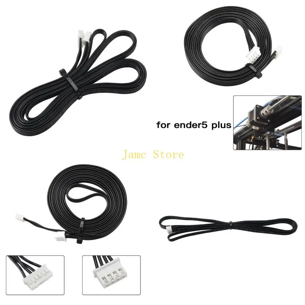LX0B 145cm/57.09in Stepper Motor Cables Wire XH2.54 4Pin to 6Pin White Terminal Motor Wires for 3D Printer Stepper Motor