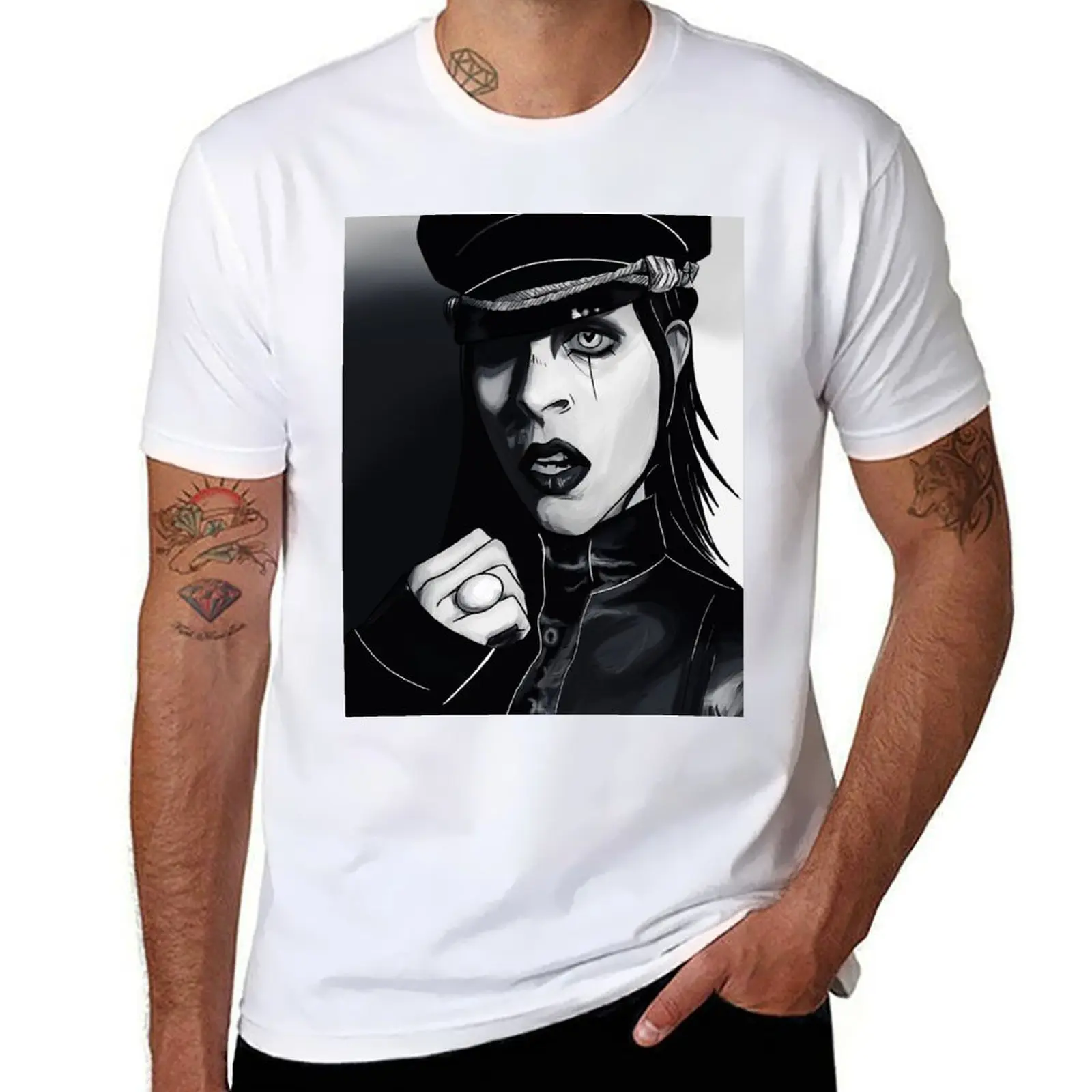 

manson T-Shirt graphic t shirts vintage clothes mens fashion