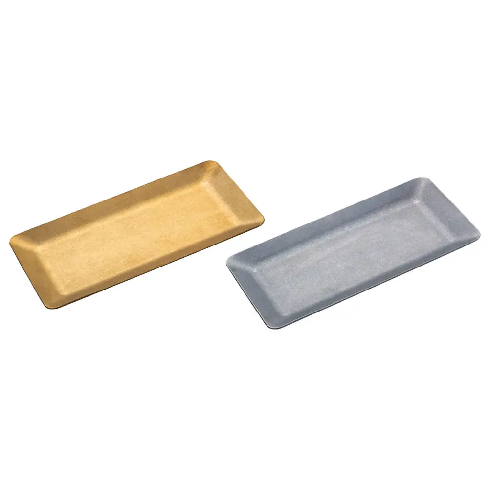 

2Pcs Stainless Steel Sushi Plate Rectangular Tray Food Serving Dish Restaurant Tableware Appetizer Holder