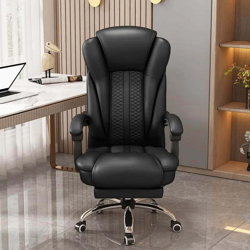 ブラックアップグレードオフィスチェアアームレスト調節可能なデザイナー特大オフィスチェア快適な新羅デエスクリトリオ家具ホーム