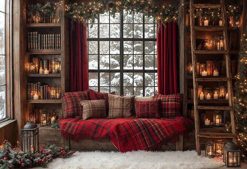 Фон для фотосъемки Mehofond, Рождество, ретро, интерьер, окно, подарки, рождественская елка, детский семейный портретный декор, фон для фотостудии