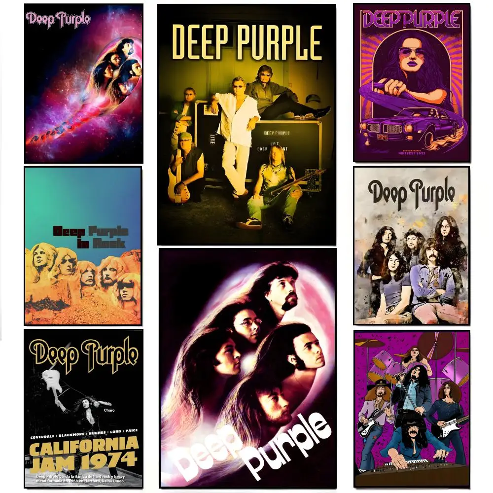 D-Deep P-Purple British Rock Band Poster Poster HD wasserdichter Wandaufkleber Bar Wohnzimmer Dekor Geschenk