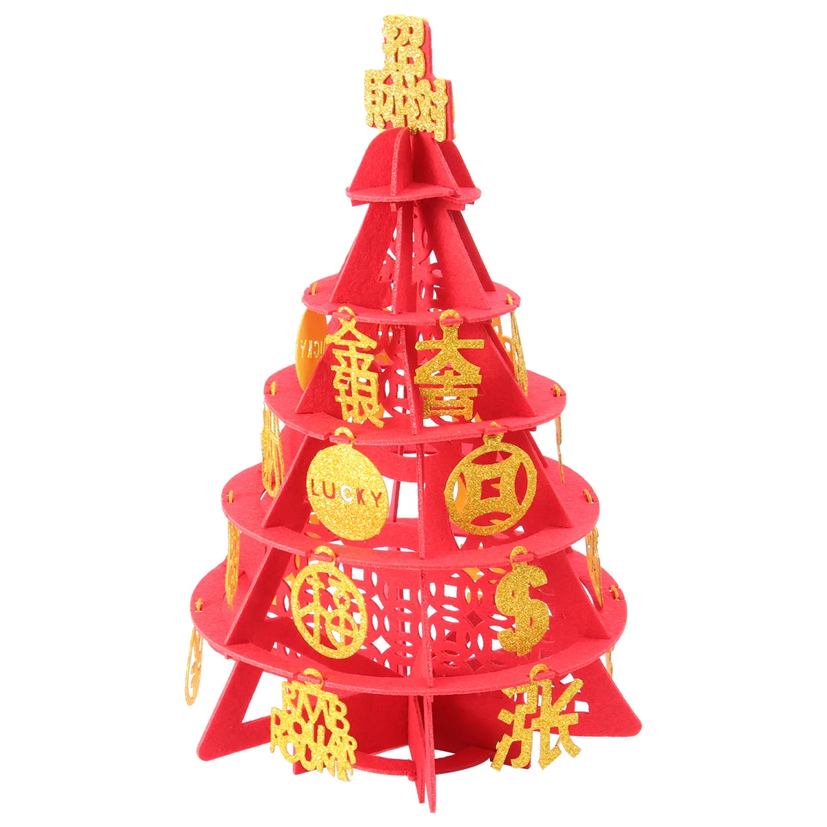 1 قطعة برج شجرة المال زخرفة القماش الصغير فنغ شوي الديكور السنة الصينية الجديدة الثروة الازدهار هدية المنزل مكتب متجر سطح المكتب