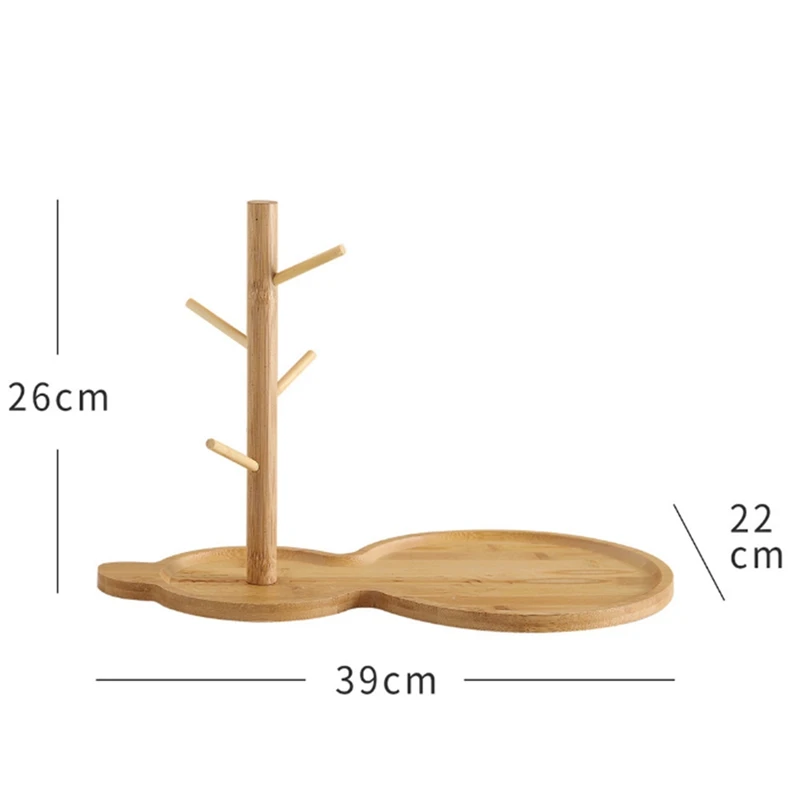 

Rog-eyWood Bottle Tray for Entryway Table Modern Bottle GourdShape Jewelry Display Stand Necklace