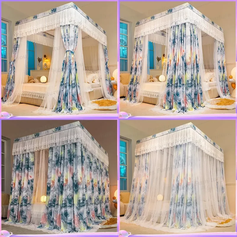 2026 new floor-to-ceiling blackout mosquito net household bedroom integrated tent windproof mosquito-proof moisture-proof