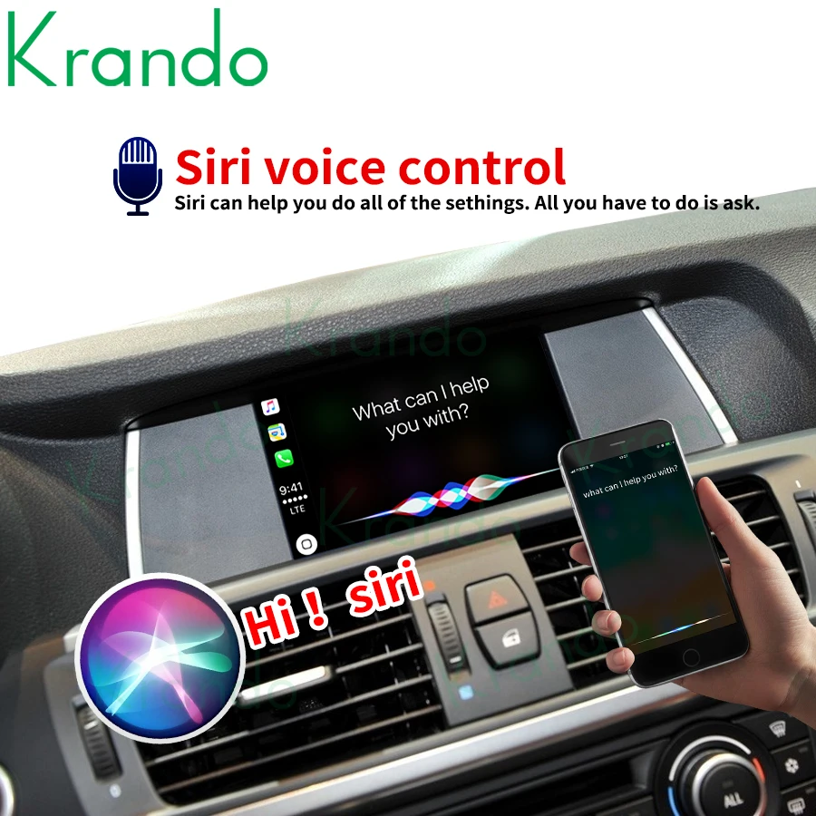 Krando беспроводной CarPlay Android автоматический интерфейс Box X3 F25 X4 F26 G01 G02 CIC NBT EVO 2011-2020 модуль управления Siri