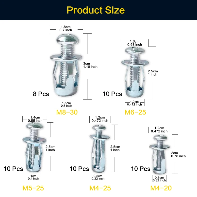 Petal Nuts, Expansion Screw Jack Nut, Carbon Steel Rustproof Corrosion-Resistant Petal Shape Rivet Nuts Fasteners M4 M5 M6 M8 image 3