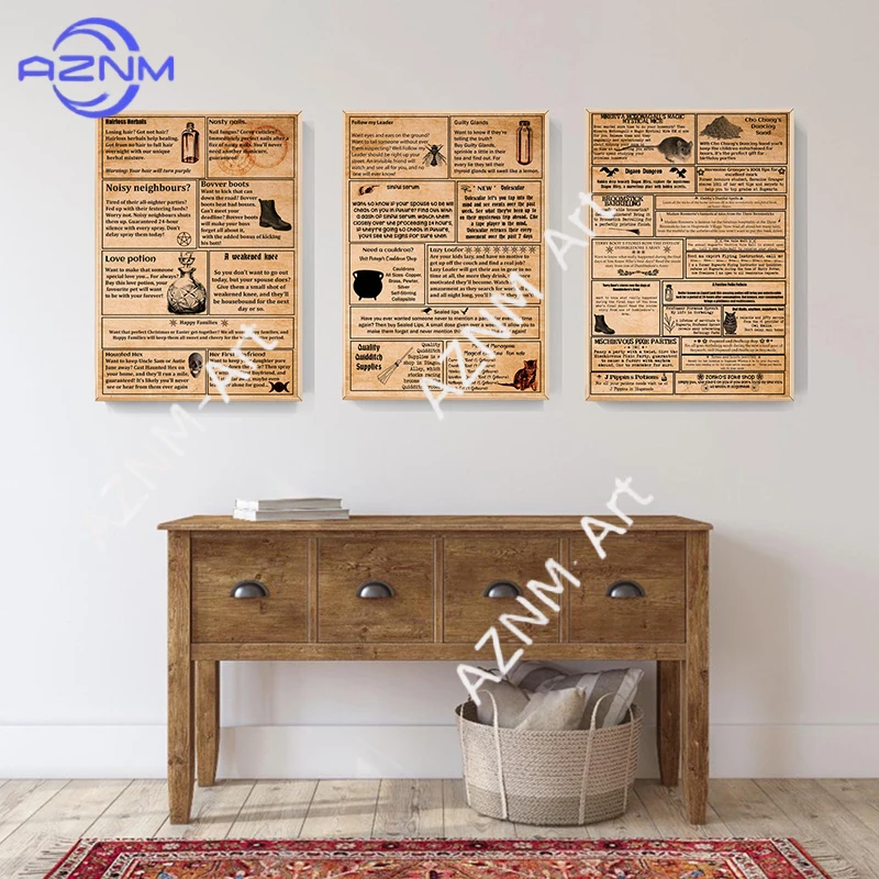 Harry Potter Witchcraft Wizardry Art Prints Retro Posters Magic World Inspiration Quotes Canvas Painting Living Room Decor