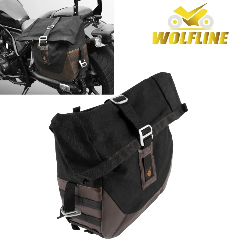 

WOLFLINE Retro Saddle Bag for Honda CMX500 CMX300 Quick Release Saddlebag for Honda CMX1100 Saddlebag Storage Travel Luggage Bag
