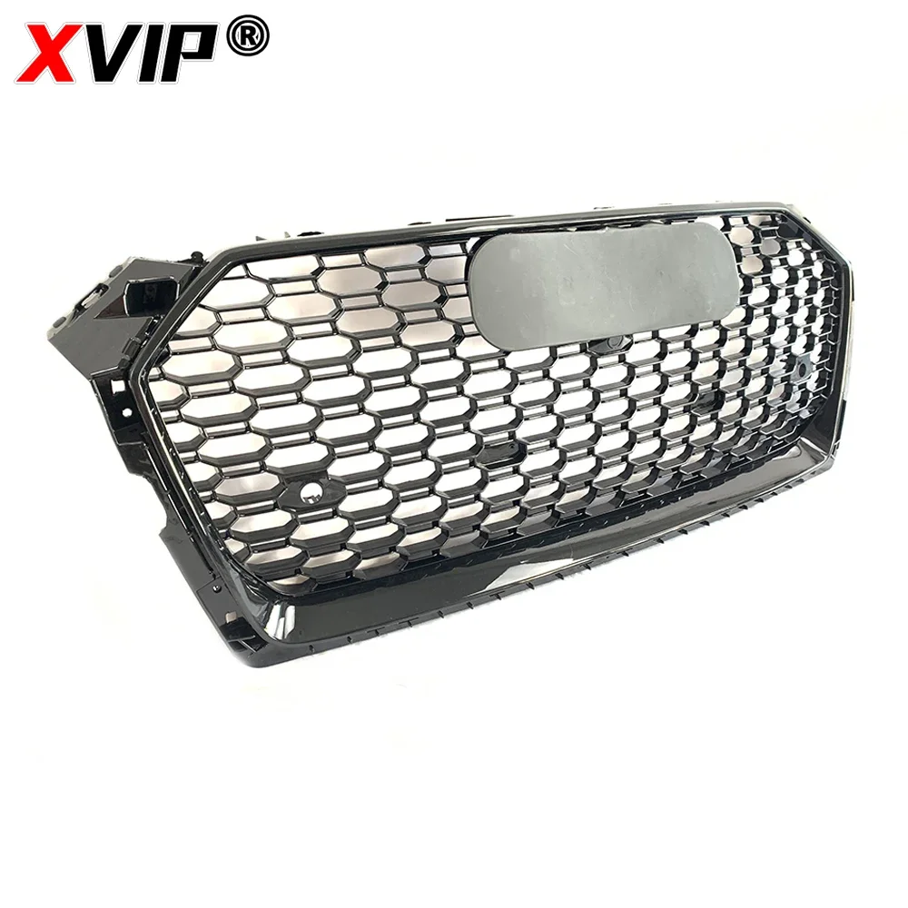 XVIP RS5 Style Matte Silver And Glossy Black Front Bumper Grille Fit For Audi A5 S5 F5 2017-2019 High Quality ABS Upper Grilles