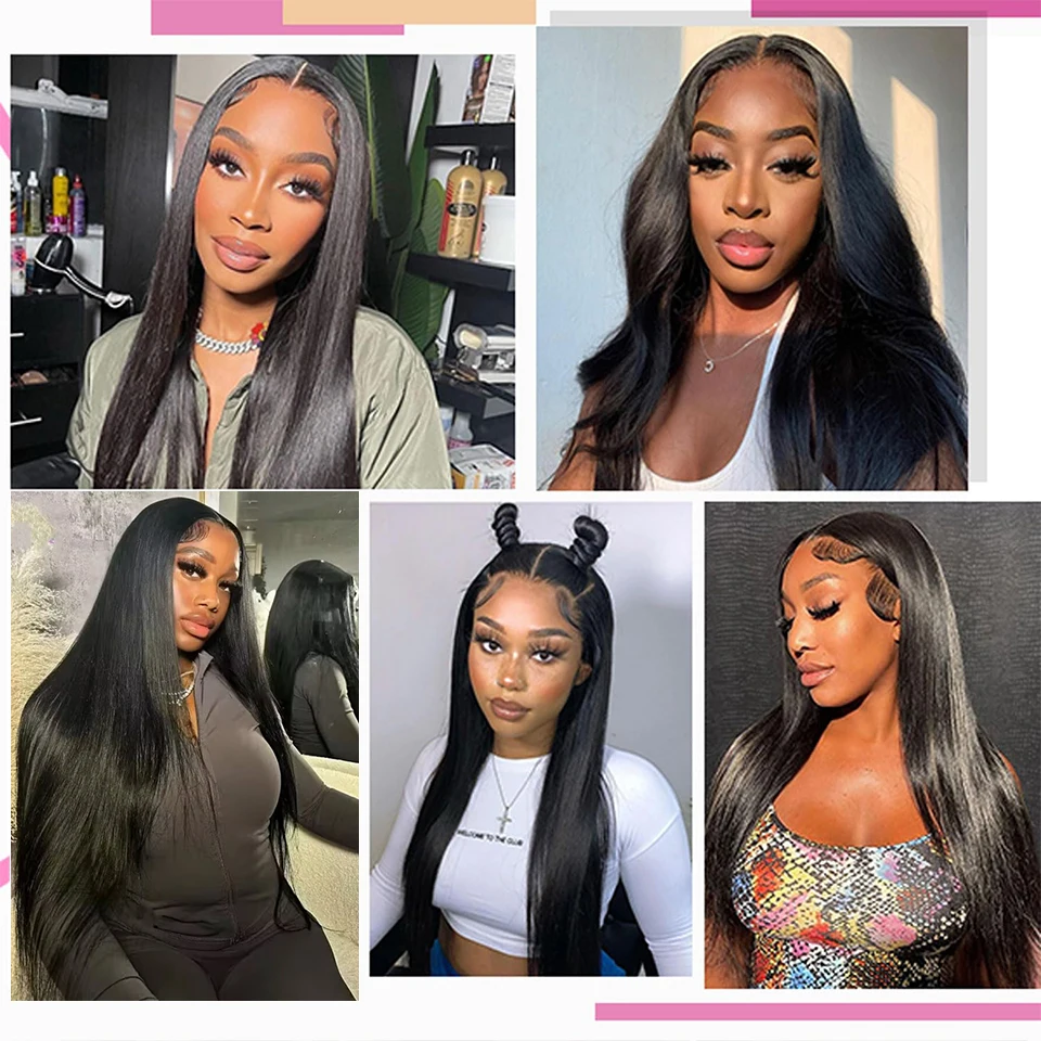 5x5 شعر مستعار دانتيل شعر بشري لا شعر مستعار دانتيل بدون صمغ للنساء طبيعي أسود جزء مجاني نمط الشعر قبل قطعها شعري خصلات الشعر المستعار الإنسان #6