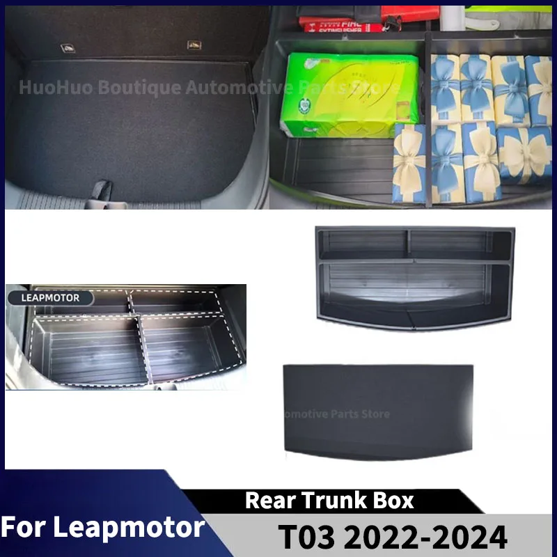 Car Rear Trunk Box Luggage Panel For Leapmotor T03 2022-2024 Fit Storage Box Car Interior Storage Accessories Body Kit Tuning