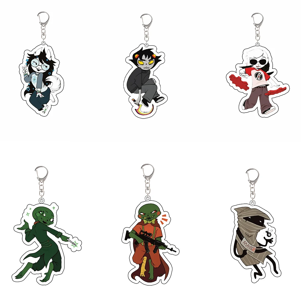 Porte-clés en acrylique 5CM pour Homestuck Cherubs Carapace Gamzee Makara Karkat Feferi Peixes, créatif, à collectionner, pendentif de sac à dos, cadeau