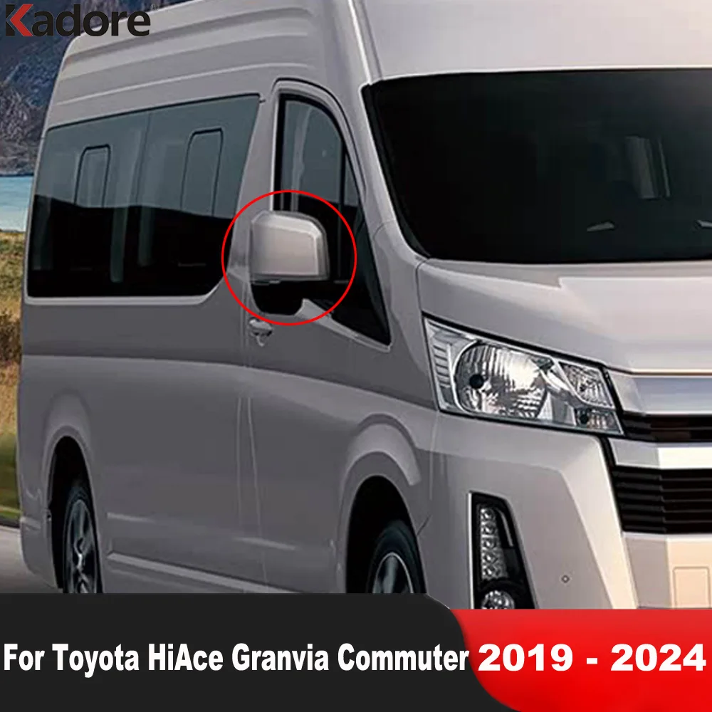 

Для Toyota HiAce Granvia Commuter 2019-2021 2022 2023 2024, углеродное волокно, боковые дверные зеркала заднего вида, накладки, аксессуары