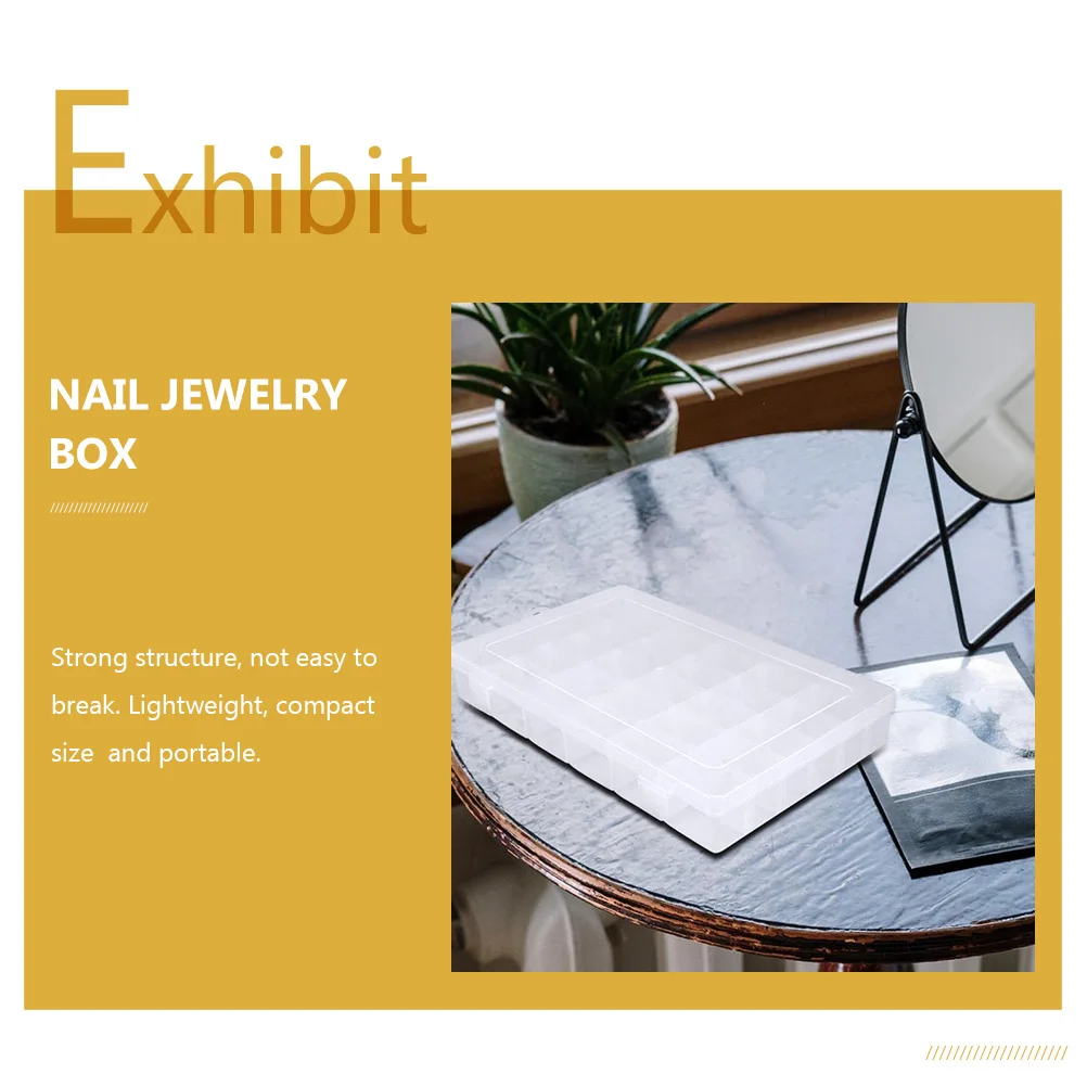 3 個長方形収納ボックス透明ネイルアートビーズ真珠ジュエリーオーガナイザーポータブル小物コンテナ