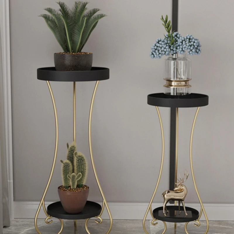 

Light luxury flower stand indoor multi-storey floor-standing flower stand living room metal wrought iron flower pot stand green