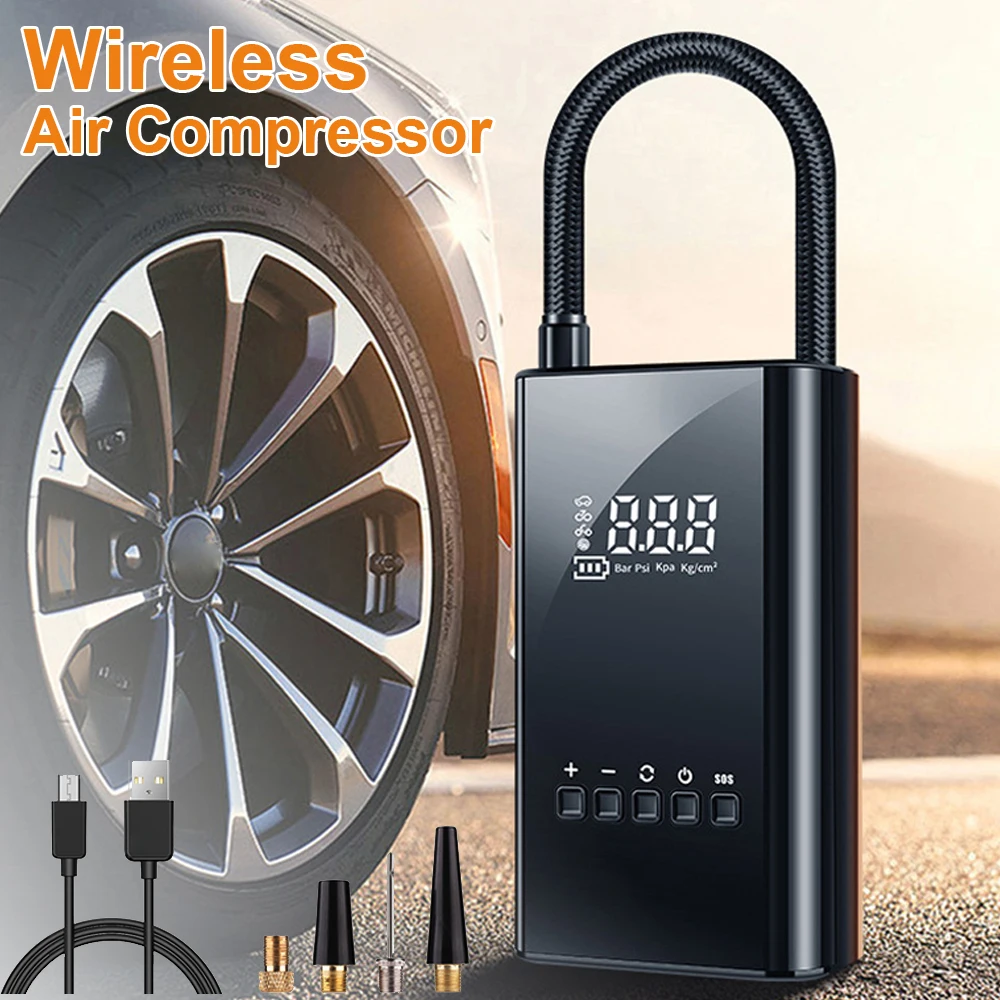 Wireless Car Electrical Air Pump Mini Portable Tire Inflatable Pump Inflator Air Compressor Pump for Car Motorcycle Bicycle Ball