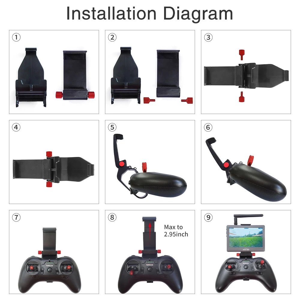 Radiolink RC FPV Monitor ผู้ถือจอแสดงผลยึดพลาสติกน้ําหนักเบาสําหรับ Radiolink T8S Transmitter Controller