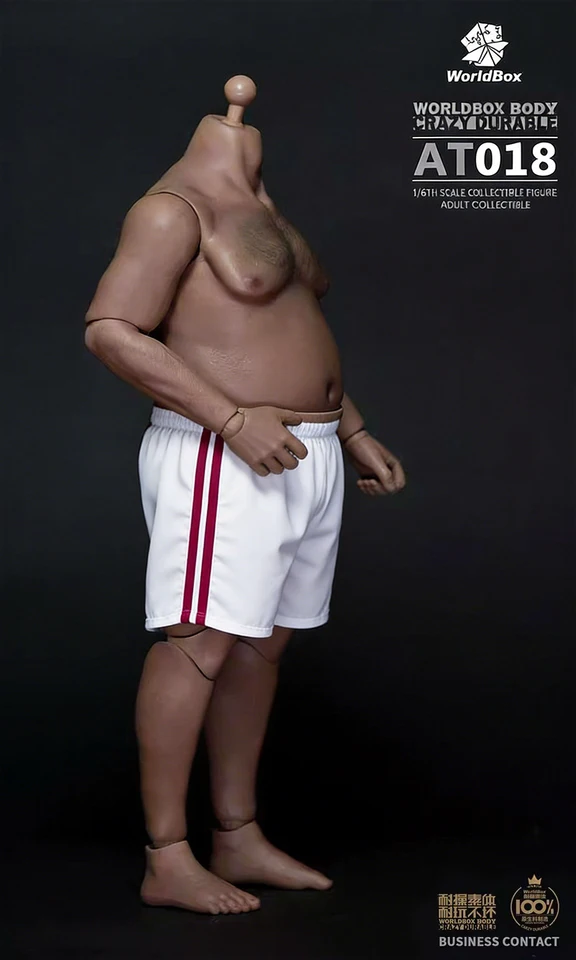 1:6 Scale Plump Male Fat Strong Body Figure Body AT018 F Woo Toys