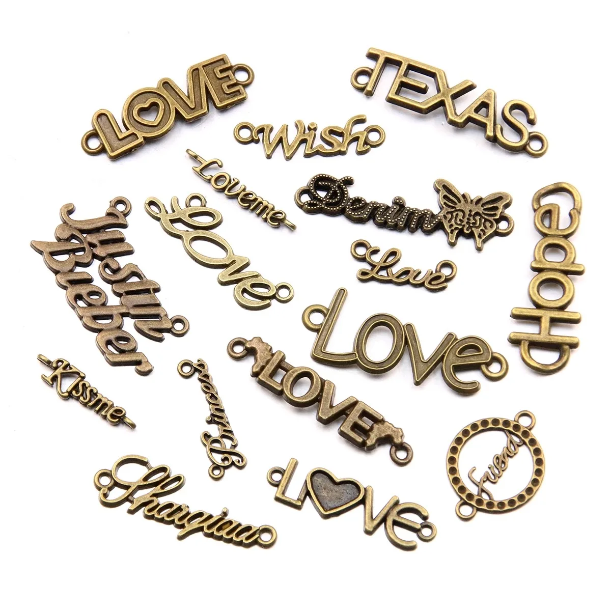 2pcs cut-out love Letter connector diy handmade bracelet necklace earrings accessory