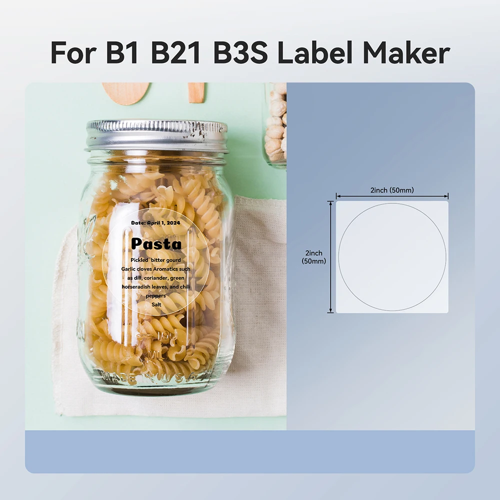 Thermal Transparent Label Sticker for NiiMbot B1/B21/B3S/B31 Printer Anti-Oil Waterproof Tear-Resistant Label Paper